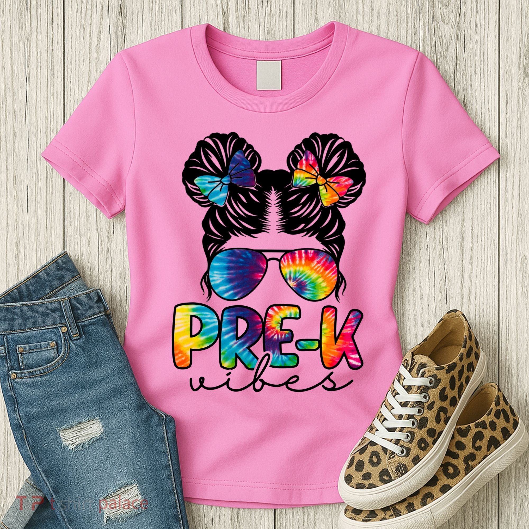 Hair Bun Pre K Vibes Back To School Women's T-Shirt