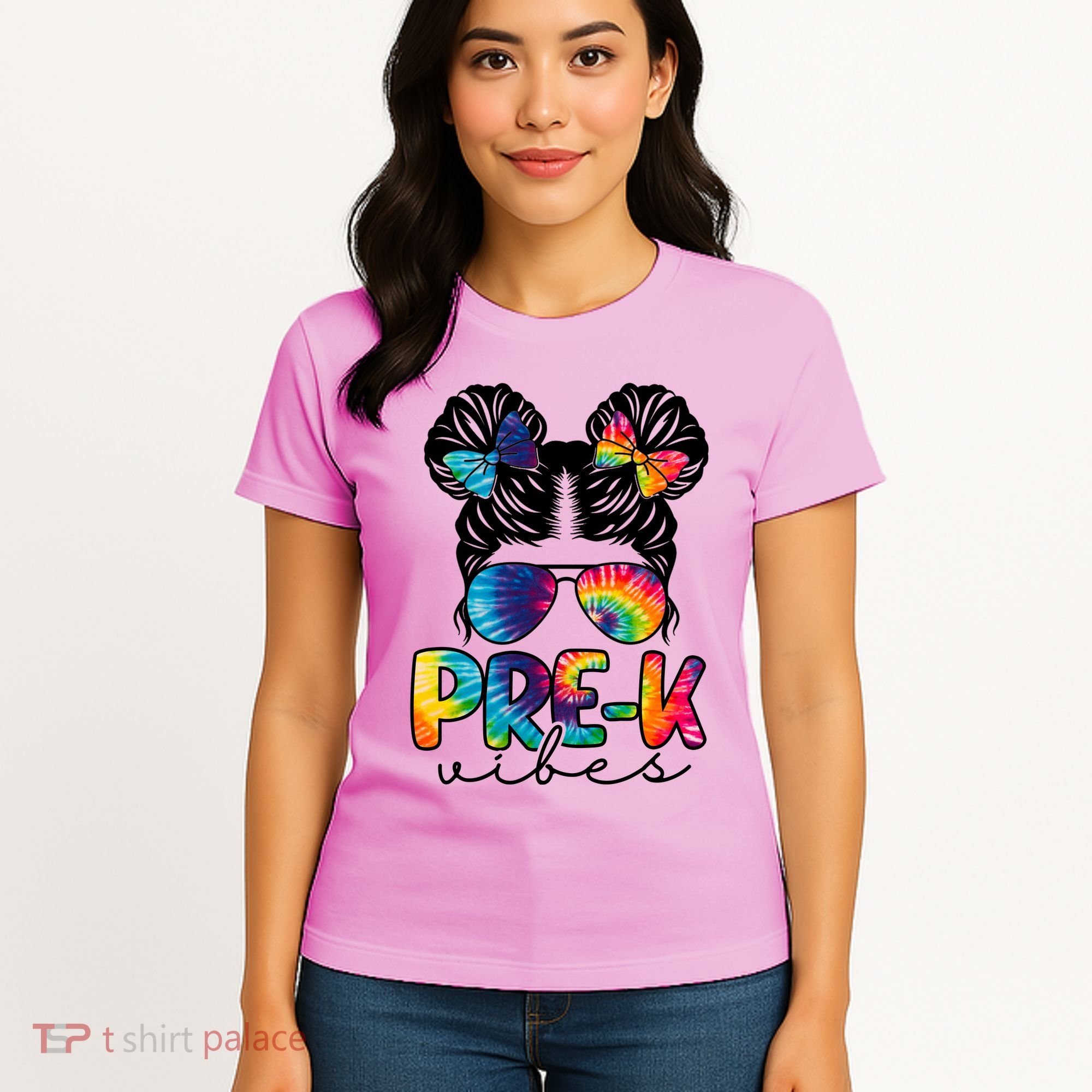 Hair Bun Pre K Vibes Back To School Women's T-Shirt