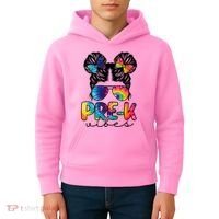 Hair Bun Pre K Vibes Back To School Kids Hoodie thumb 4