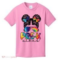 Hair Bun Pre K Vibes Back To School Kids T-Shirt thumb 0