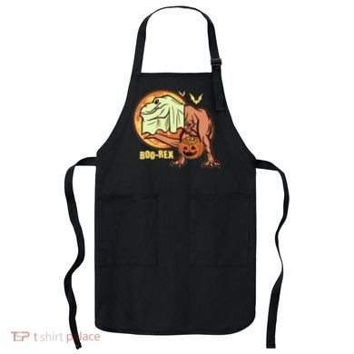 Halloween Boo Rex Trex Dinosaur Ghost Apron