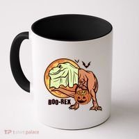Halloween Boo Rex Trex Dinosaur Ghost Coffee Mug thumb 0