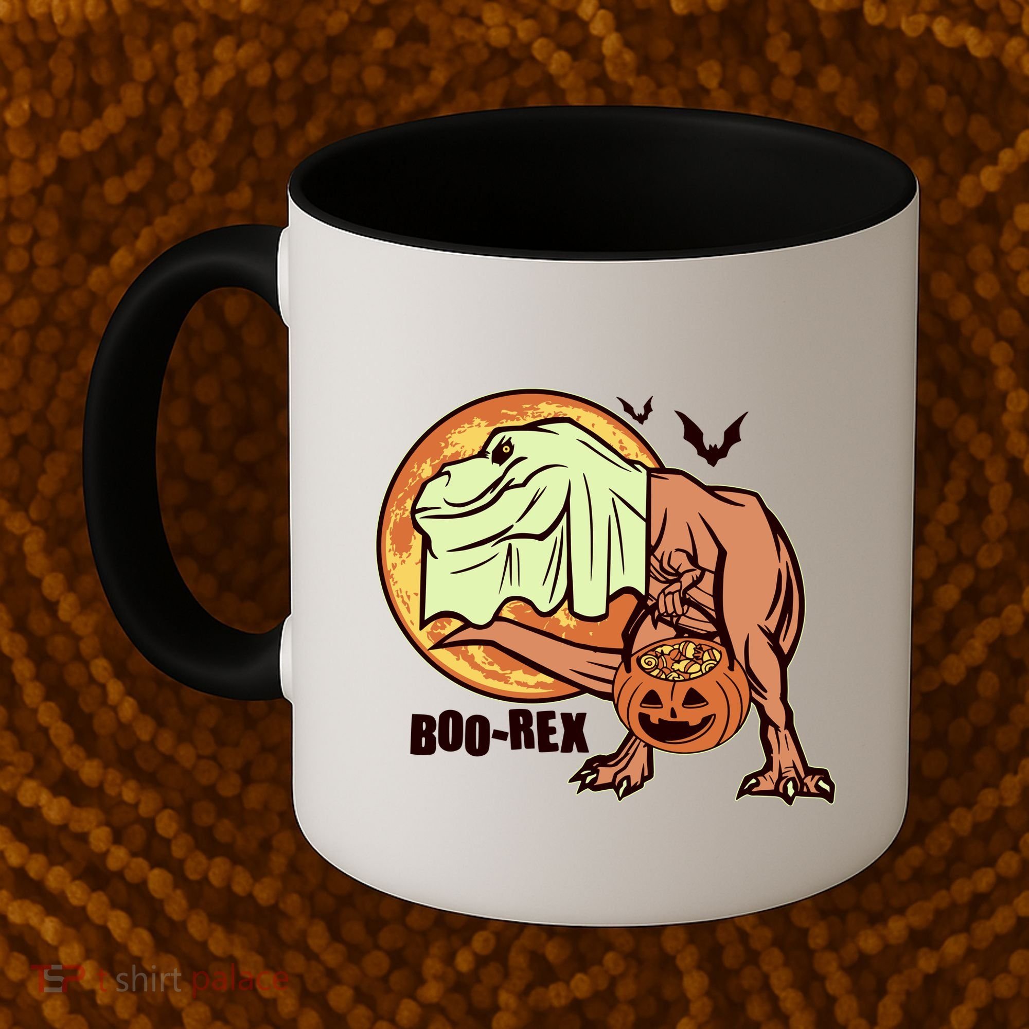 Halloween Boo Rex Trex Dinosaur Ghost Coffee Mug