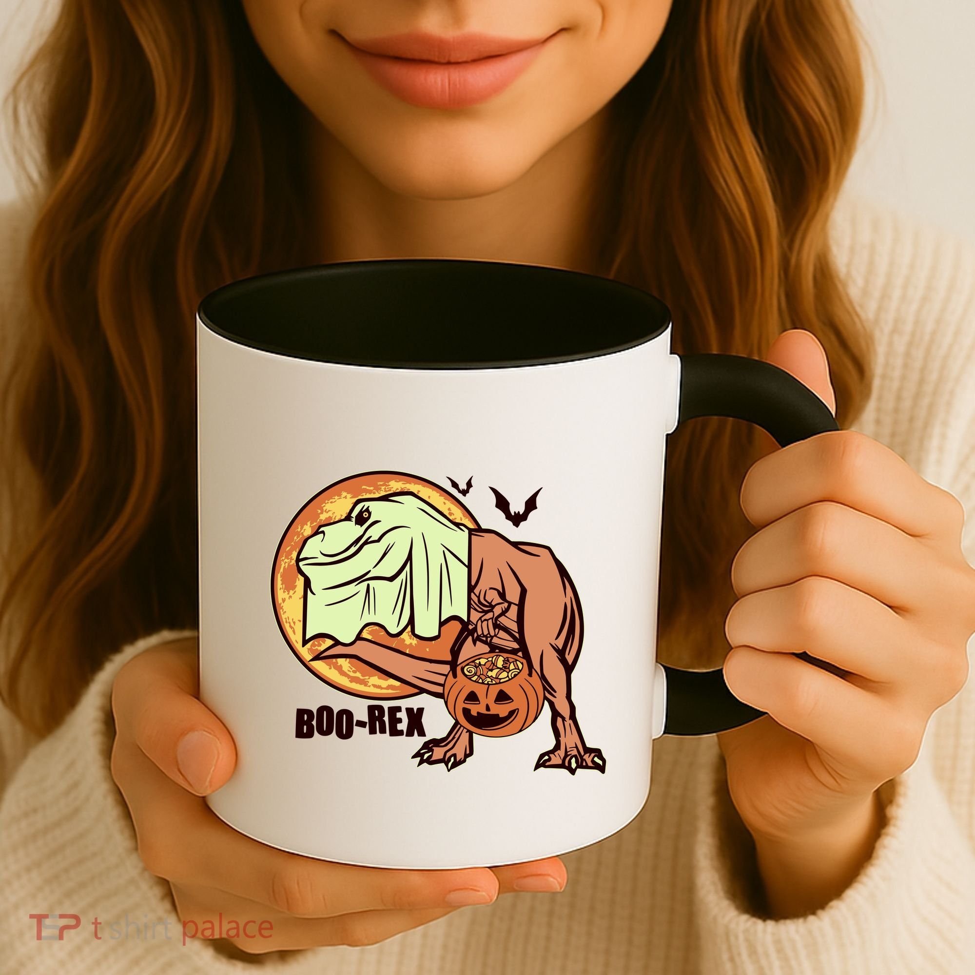 Halloween Boo Rex Trex Dinosaur Ghost Coffee Mug