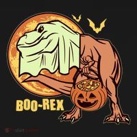 Halloween Boo Rex Trex Dinosaur Ghost Polo thumb 3