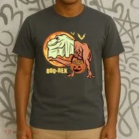 Halloween Boo Rex Trex Dinosaur Ghost T-Shirt thumb 3