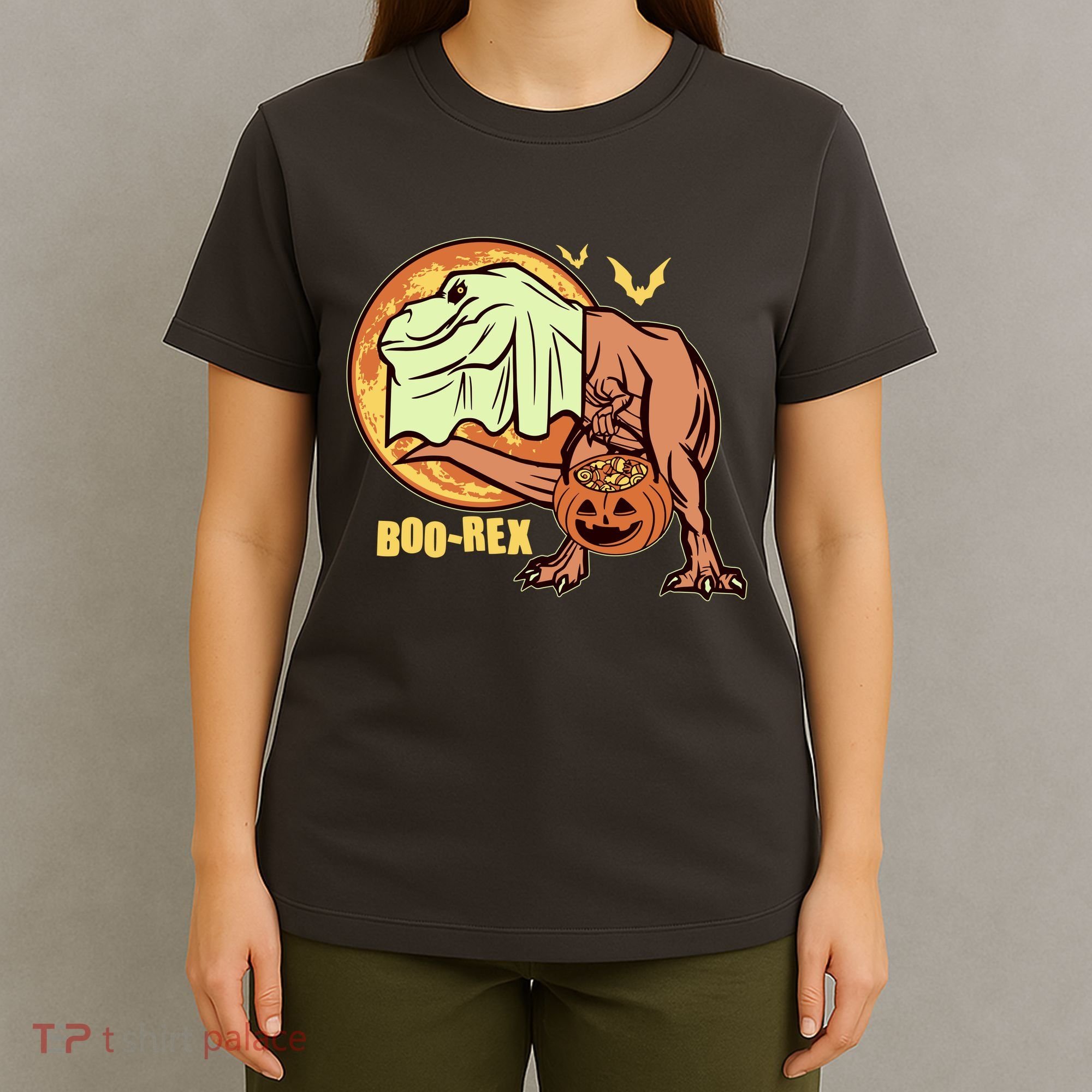 Halloween Boo Rex Trex Dinosaur Ghost T-Shirt