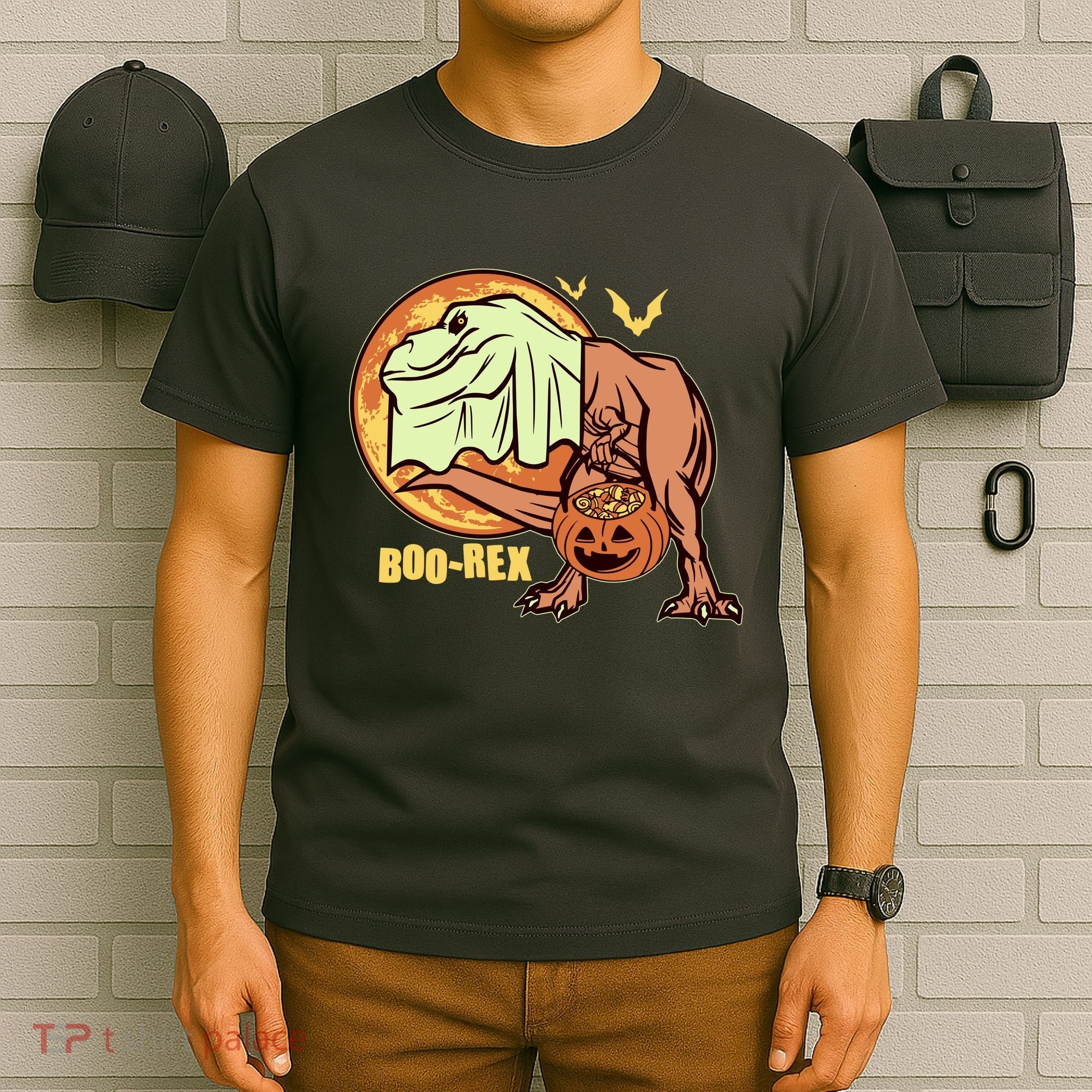 Halloween Boo Rex Trex Dinosaur Ghost T-Shirt