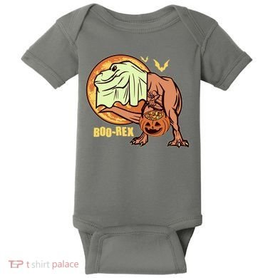 Halloween Boo Rex Trex Dinosaur Ghost Baby Bodysuit