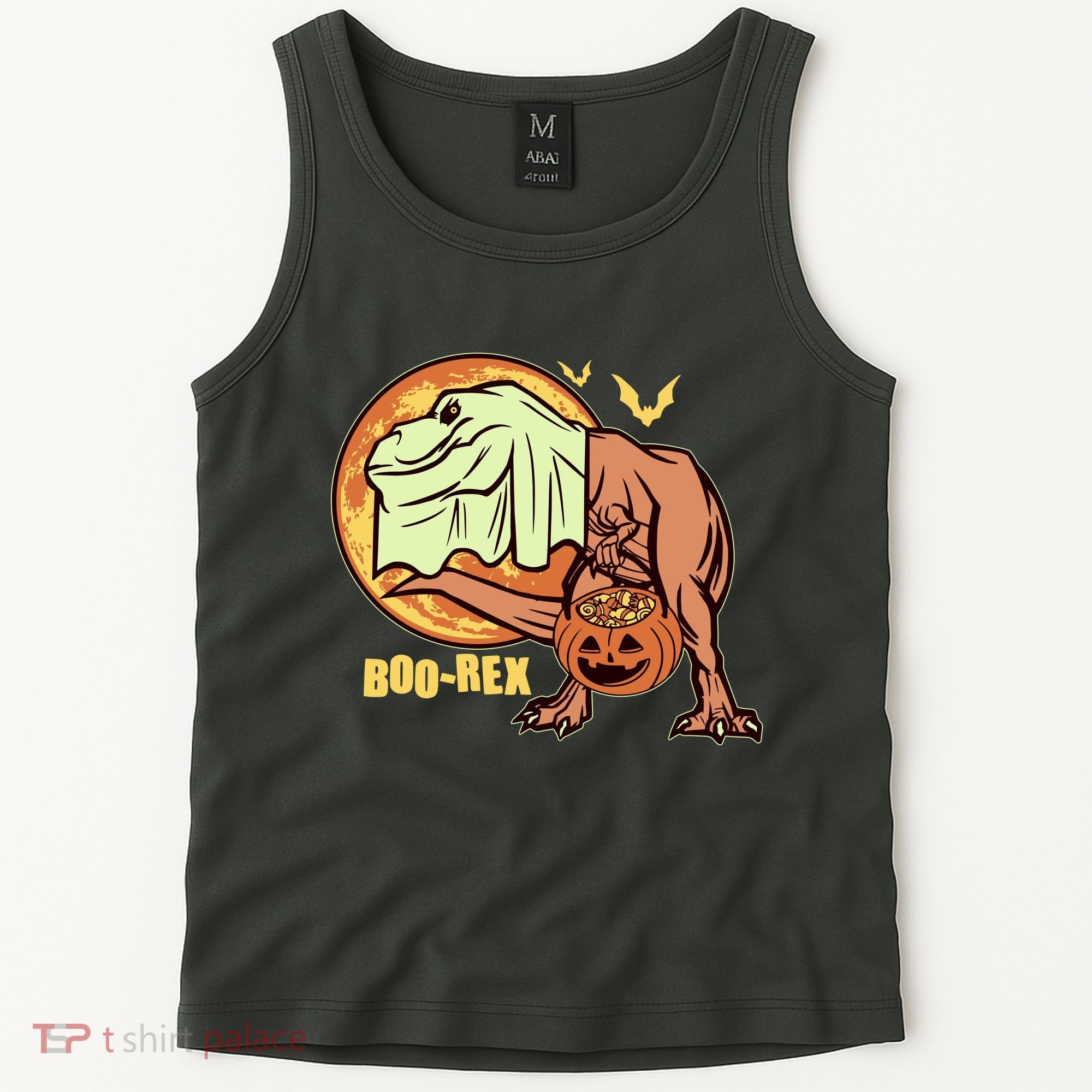 Halloween Boo Rex Trex Dinosaur Ghost Tank Top
