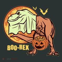 Halloween Boo Rex Trex Dinosaur Ghost Toddler T-Shirt thumb 4