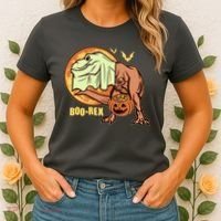 Halloween Boo Rex Trex Dinosaur Ghost Women's T-Shirt thumb 2