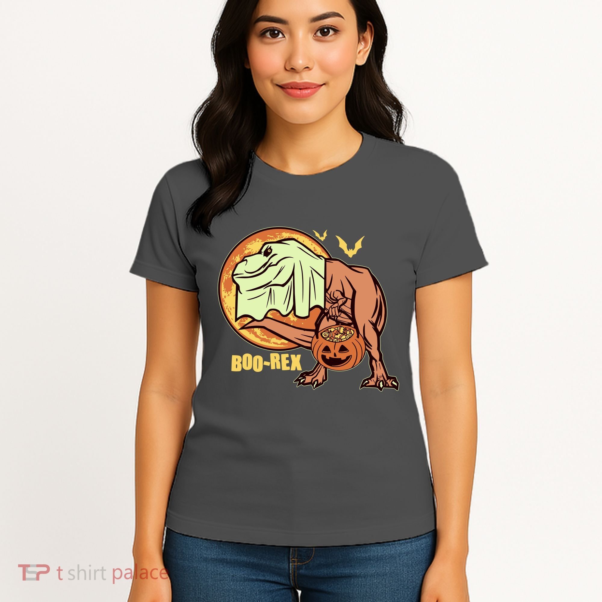 Halloween Boo Rex Trex Dinosaur Ghost Women's T-Shirt