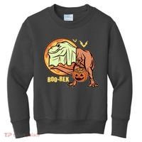 Halloween Boo Rex Trex Dinosaur Ghost Kids Sweatshirt thumb 0