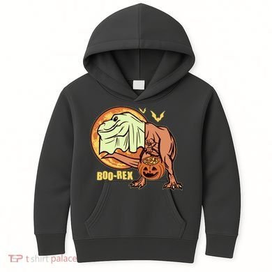 Halloween Boo Rex Trex Dinosaur Ghost Kids Hoodie