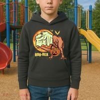 Halloween Boo Rex Trex Dinosaur Ghost Kids Hoodie thumb 2