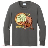 Halloween Boo Rex Trex Dinosaur Ghost Kids Long Sleeve Shirt thumb 0