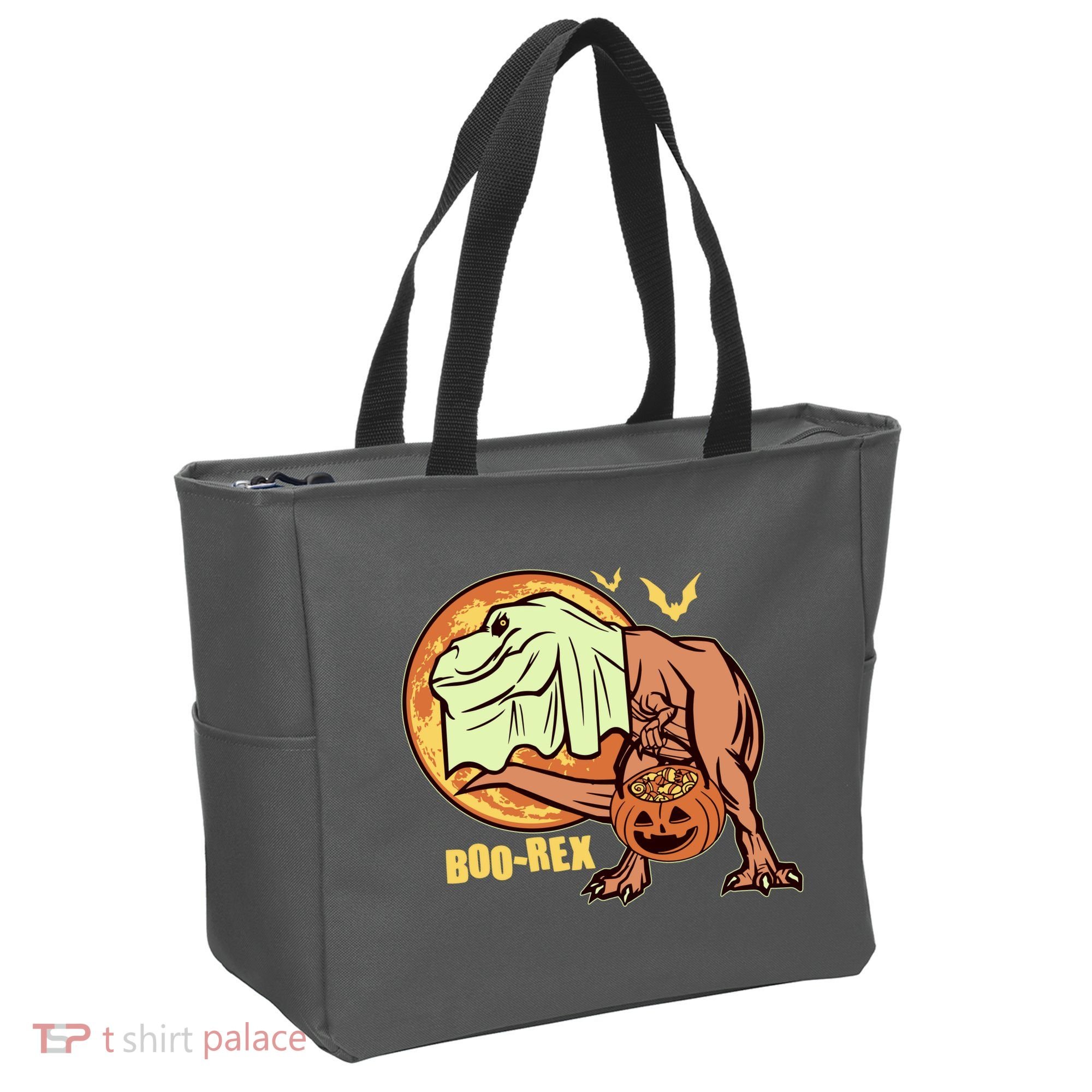 Halloween Boo Rex Trex Dinosaur Ghost Tote Bag