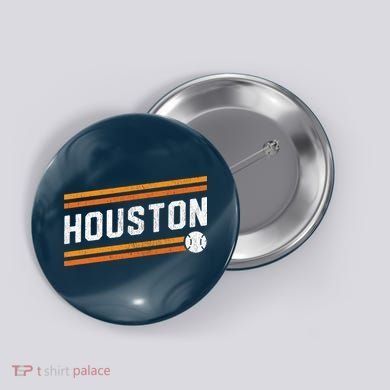 Houston Baseball Retro Vintage Button