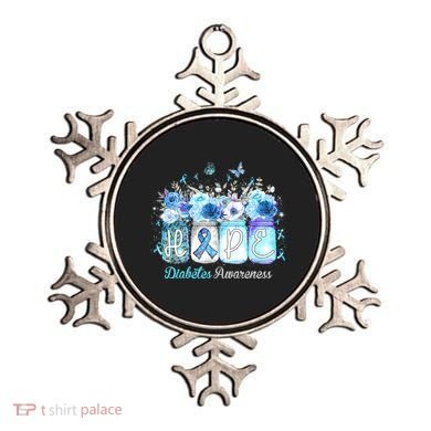 Hope Blue Ribbon Flower Jars Diabetes Awareness Ornament