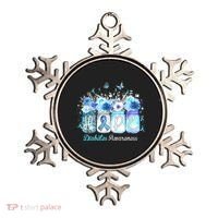Hope Blue Ribbon Flower Jars Diabetes Awareness Ornament thumb 0