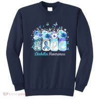 Hope Blue Ribbon Flower Jars Diabetes Awareness Sweatshirt thumb 0