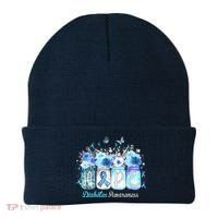 Hope Blue Ribbon Flower Jars Diabetes Awareness Beanie thumb 0