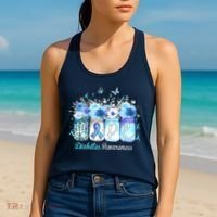 Hope Blue Ribbon Flower Jars Diabetes Awareness Women's Tank Top thumb 2