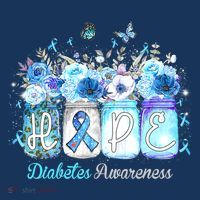 Hope Blue Ribbon Flower Jars Diabetes Awareness Women's Tank Top thumb 5