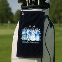 Hope Blue Ribbon Flower Jars Diabetes Awareness Golf Towel thumb 2