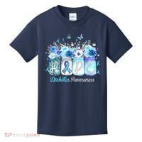 Hope Blue Ribbon Flower Jars Diabetes Awareness Kids T-Shirt thumb 0