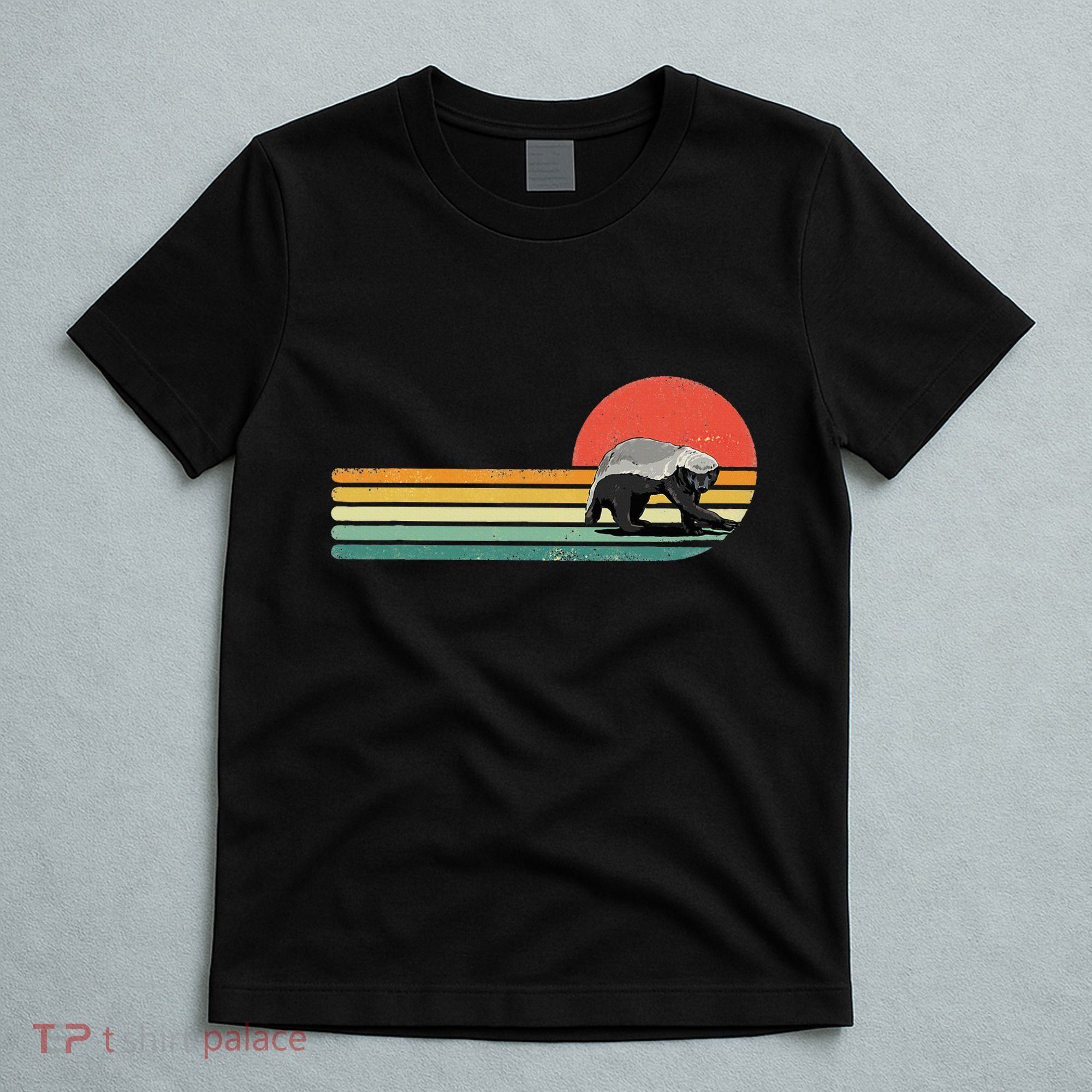Honey Badger Retro Style Wild Animal Lover Zookeeper T-Shirt