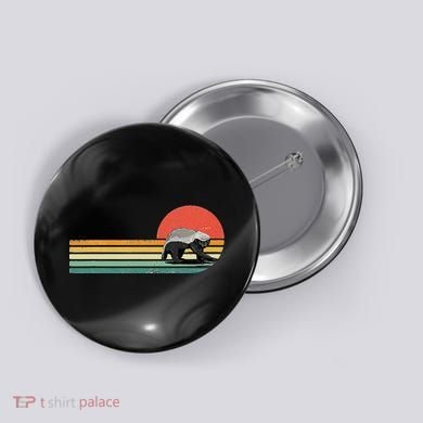 Honey Badger Retro Style Wild Animal Lover Zookeeper Button