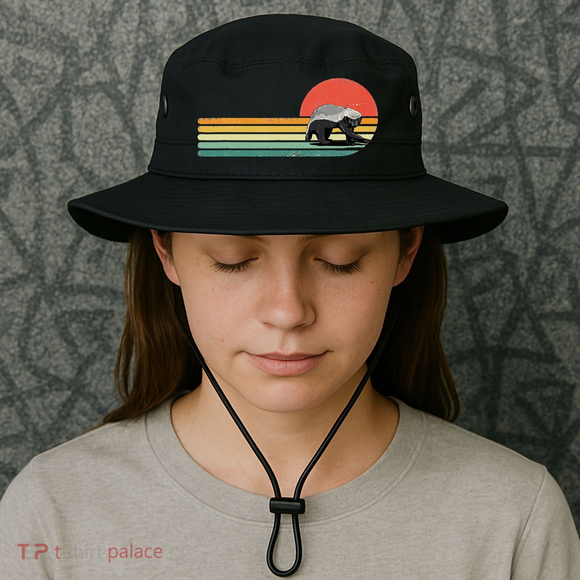 Honey Badger Retro Style Wild Animal Lover Zookeeper Bucket Hat