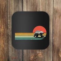 Honey Badger Retro Style Wild Animal Lover Zookeeper Coaster thumb 0