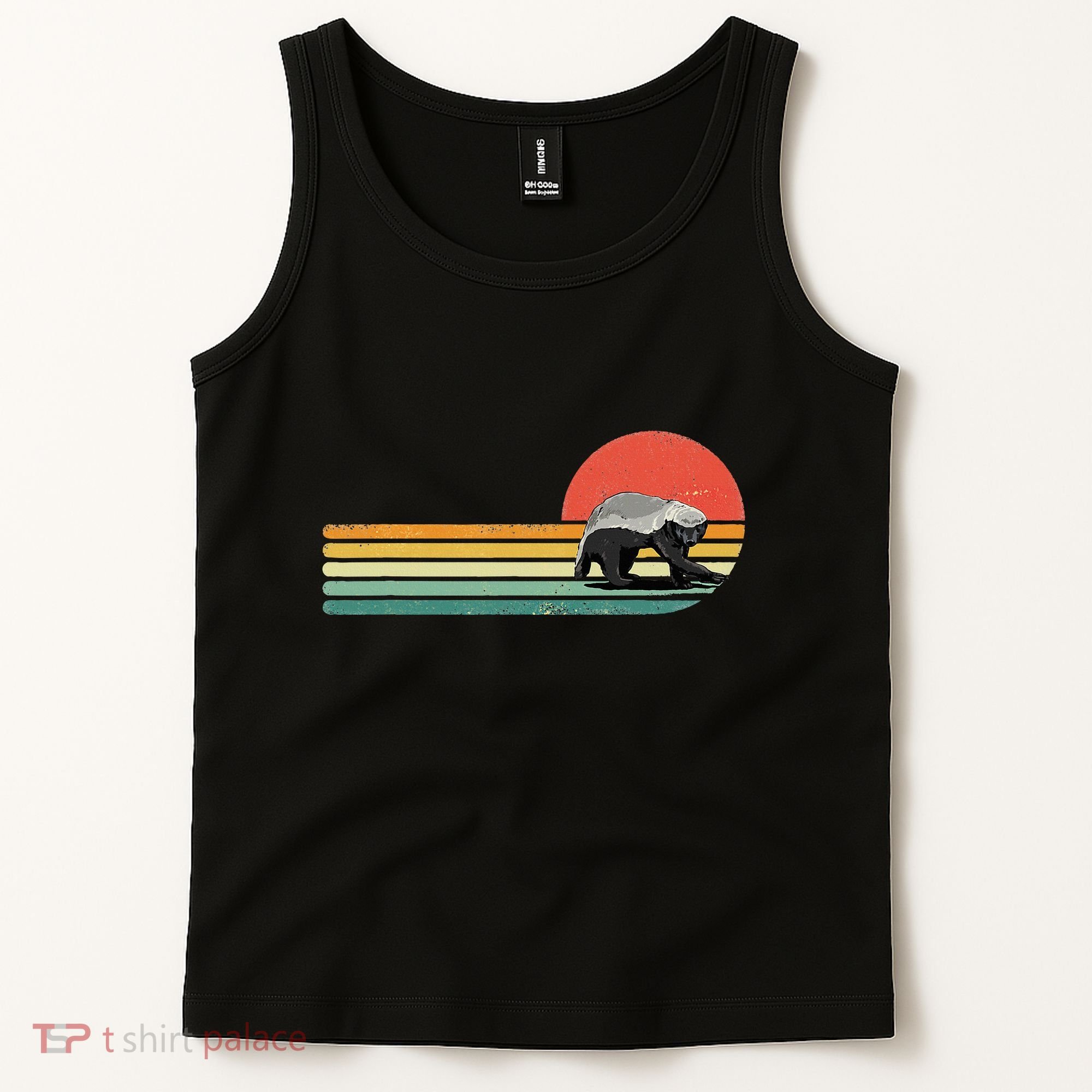 Honey Badger Retro Style Wild Animal Lover Zookeeper Tank Top