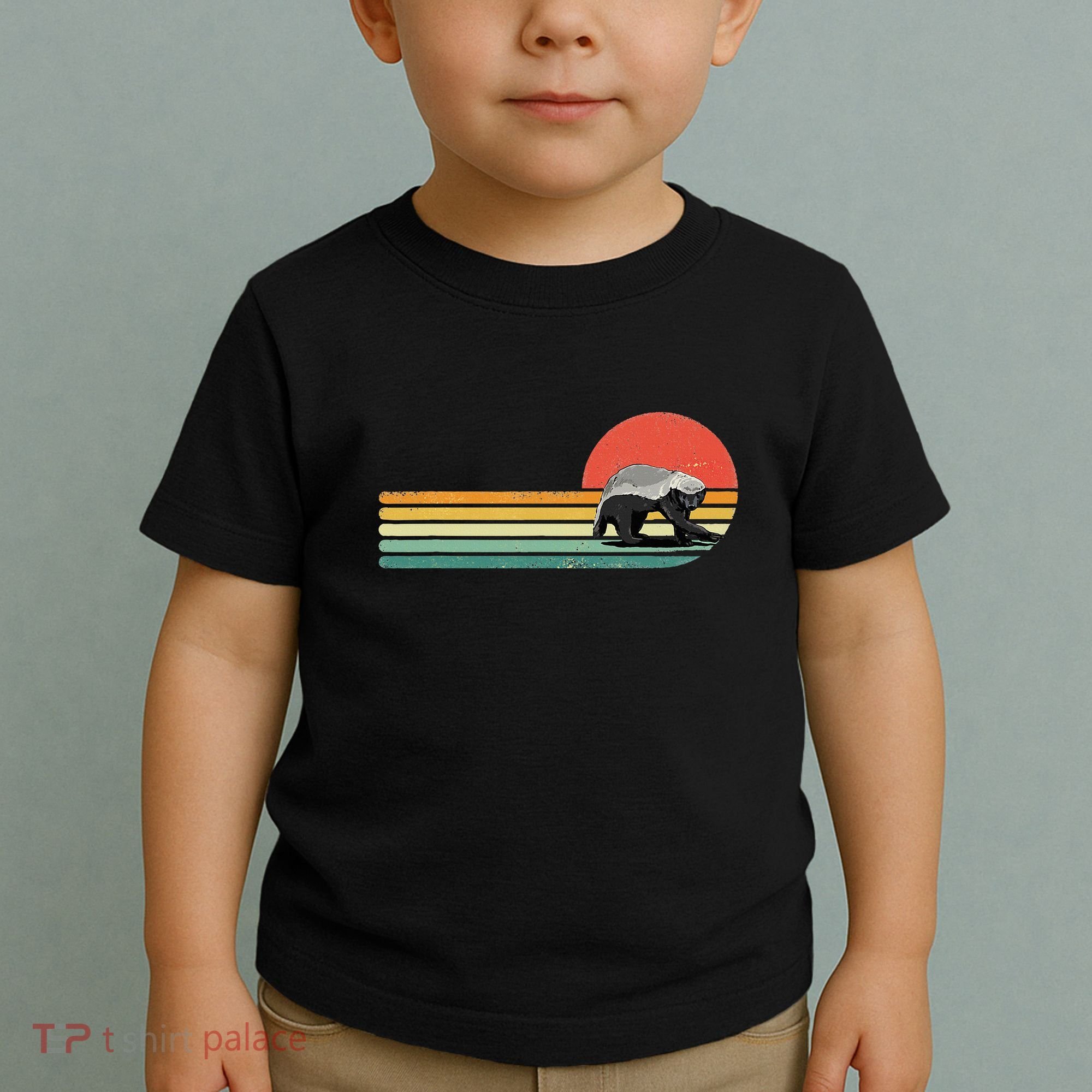 Honey Badger Retro Style Wild Animal Lover Zookeeper Toddler T-Shirt