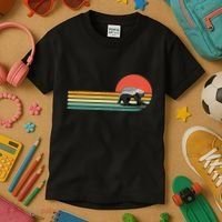 Honey Badger Retro Style Wild Animal Lover Zookeeper Kids T-Shirt thumb 3