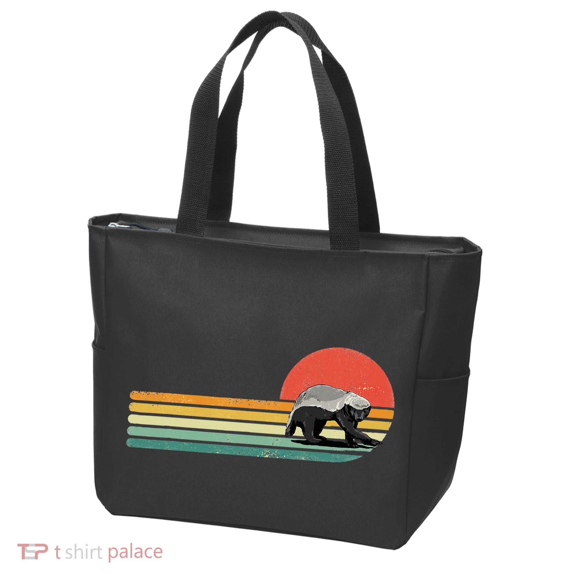 Honey Badger Retro Style Wild Animal Lover Zookeeper Tote Bag