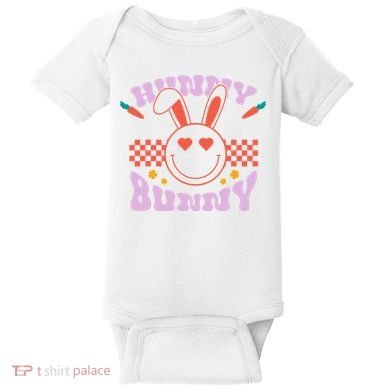 Hunny Bunny Retro Easter Holiday Baby Bodysuit
