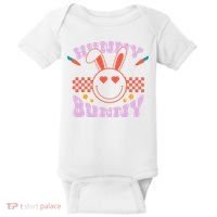Hunny Bunny Retro Easter Holiday Baby Bodysuit thumb 0