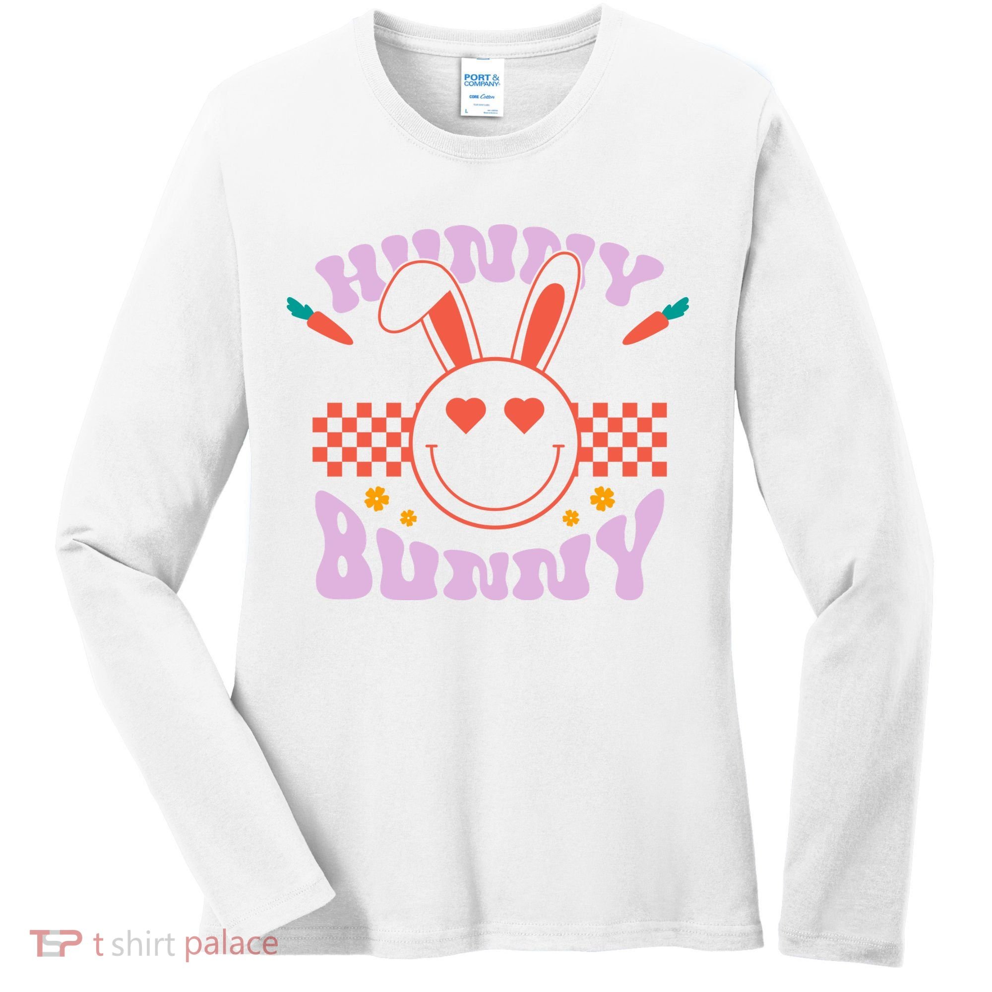 Hunny Bunny Retro Easter Holiday Women's Long Sleeve Shirt