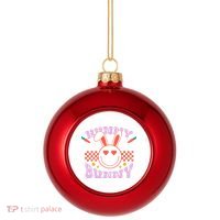 Hunny Bunny Retro Easter Holiday Plastic Christmas Ball Ornament thumb 0