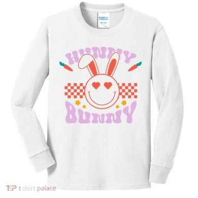 Hunny Bunny Retro Easter Holiday Kids Long Sleeve Shirt