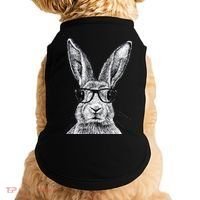 Hipster Bunny Rabbit Wearing Glasses Funny Drawing Doggie Tank thumb 0