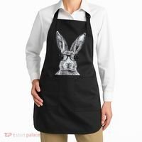 Hipster Bunny Rabbit Wearing Glasses Funny Drawing Apron thumb 2