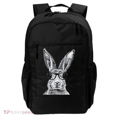 Hipster Bunny Rabbit Wearing Glasses Funny Drawing Backpack