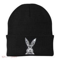 Hipster Bunny Rabbit Wearing Glasses Funny Drawing Beanie thumb 0