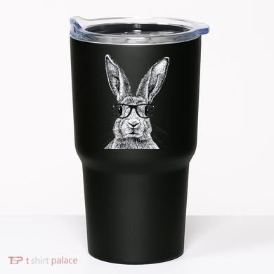 Hipster Bunny Rabbit Wearing Glasses Funny Drawing Tumbler
