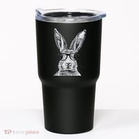 Hipster Bunny Rabbit Wearing Glasses Funny Drawing Tumbler thumb 0
